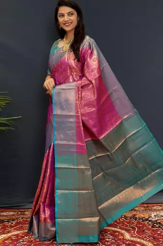 Woven design zari kanjeevaram saree