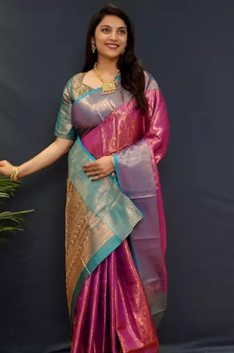 Woven design zari kanjeevaram saree