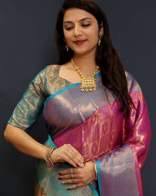 Woven design zari kanjeevaram saree 3