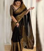 Zari kanjeevaram saree with blouse piece