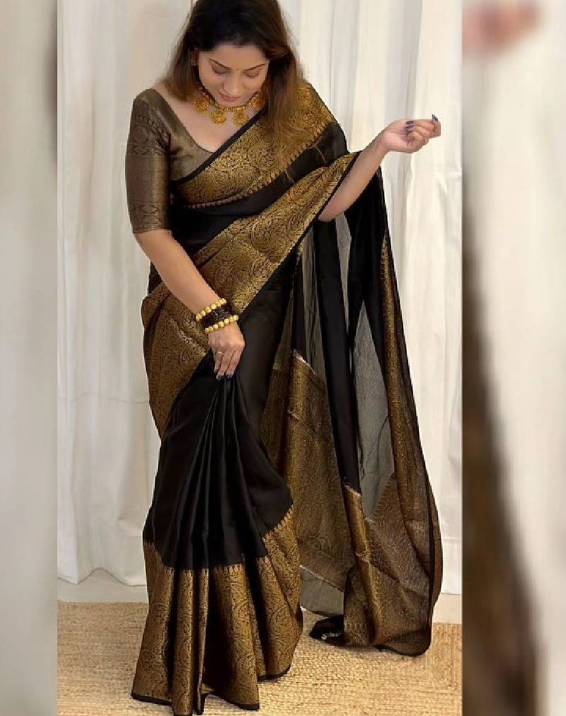 Zari kanjeevaram saree with blouse piece