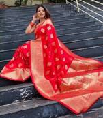 Woven design zari art silk handloom kanjeevaram saree