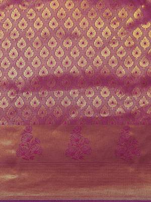 Ethnic motifs zari silk blend kanjeevaram saree 2