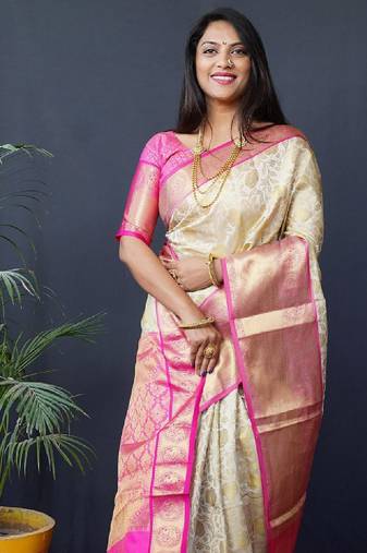 Woven design zari silk cotton kanjeevaram saree