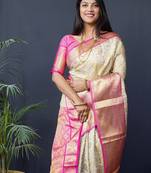 Woven design zari silk cotton kanjeevaram saree
