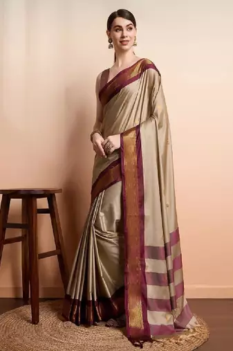Ethnic motifs woven design zari kanjeevaram silk saree