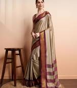 Ethnic motifs woven design zari kanjeevaram silk saree