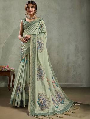 Ethnic motifs aari work tissue kanjivaram saree 1
