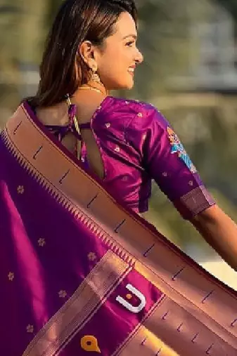 Ethnic motifs woven design kanjeevaram saree