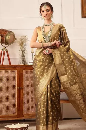 Woven design zari tissue kanjeevaram saree