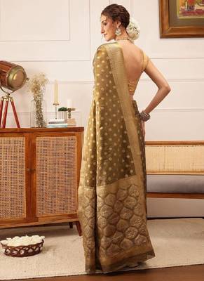 Woven design zari tissue kanjeevaram saree 2
