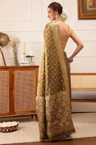 Woven design zari tissue kanjeevaram saree
