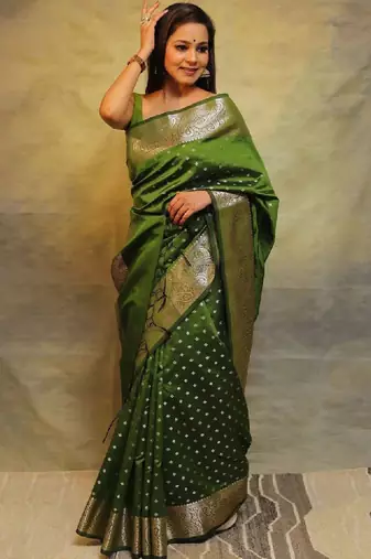 Ethnic motifs woven design zari art silk kanjeevaram saree