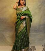 Ethnic motifs woven design zari art silk kanjeevaram saree