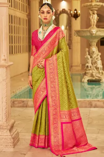 Woven design kanjeevaram saree