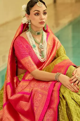 Woven design kanjeevaram saree
