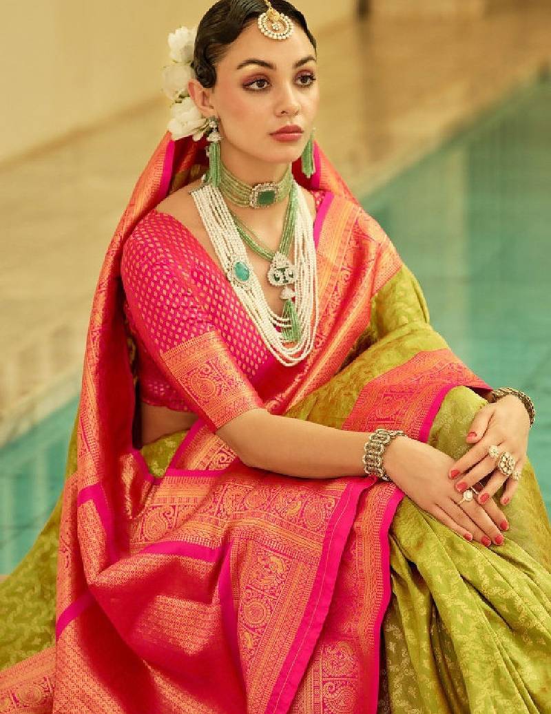 Woven design kanjeevaram saree