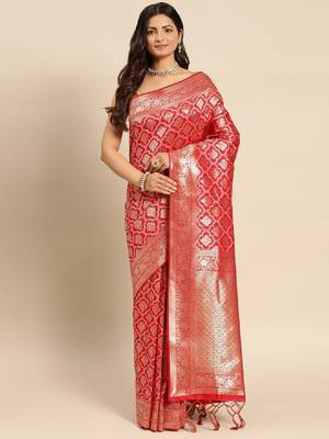 Ethnic motifs zari kanjeevaram saree 1