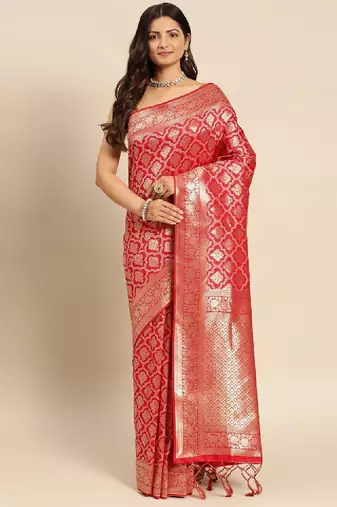 Ethnic motifs zari kanjeevaram saree