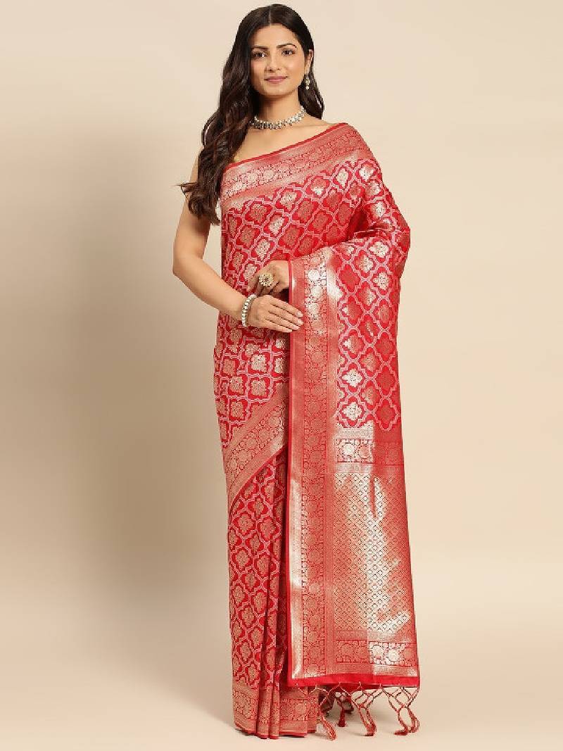 Ethnic motifs zari kanjeevaram saree