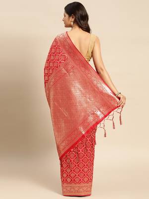 Ethnic motifs zari kanjeevaram saree 2