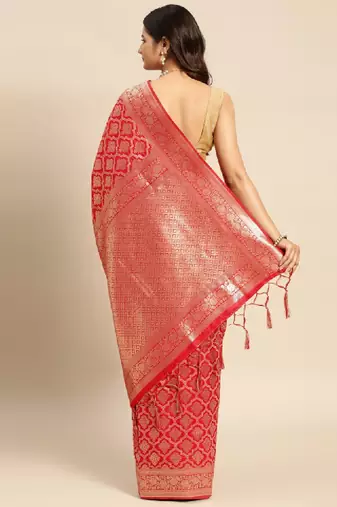 Ethnic motifs zari kanjeevaram saree