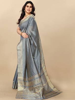Woven design zari silk blend designer kanjeevaram saree 1