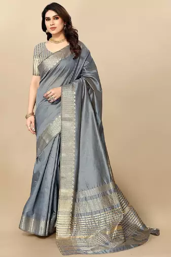 Woven design zari silk blend designer kanjeevaram saree