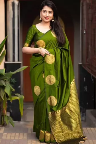 Ethnic motifs zari kanjeevaram saree