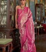 Ethnic motifs woven design zari kanjeevaram saree