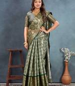 Woven design zari tissue kanjeevaram saree