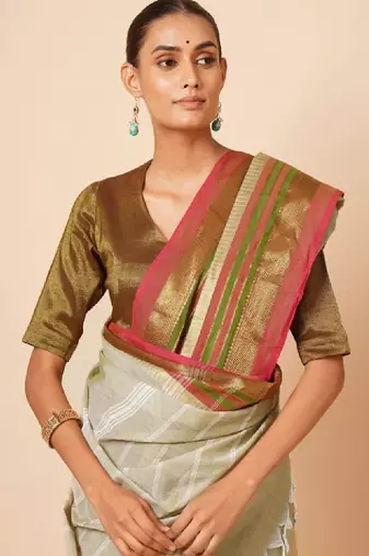 Woven design zari pure cotton handloom kanjeevaram saree