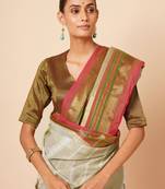 Woven design zari pure cotton handloom kanjeevaram saree