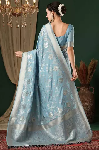 Ethnic motifs zari pure georgette kanjeevaram saree