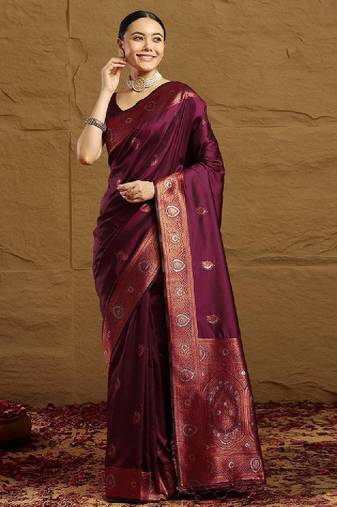 Woven design zari kanjivaram saree
