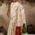 Floral embroidered muga cotton saree with unstitched blouse