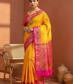 Ethnic motifs zari art silk kanjeevaram saree