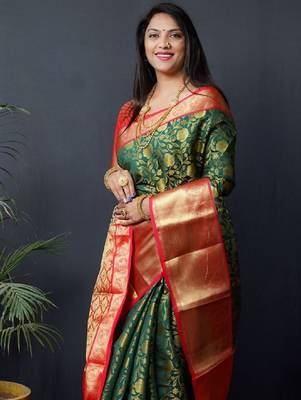 Woven design zari kanjeevaram sarees 2