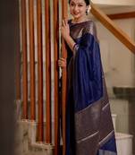 Women solid zari traditional kanjeevaram saree