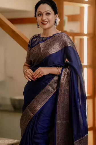 Women solid zari traditional kanjeevaram saree