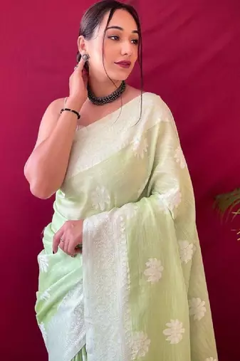 Woven design kanjeevaram saree with unstitched blouse piece