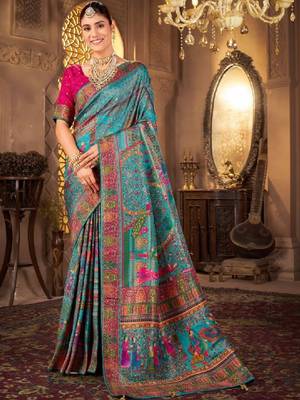 Ethnic motifs zari art silk designer kanjeevaram saree 1