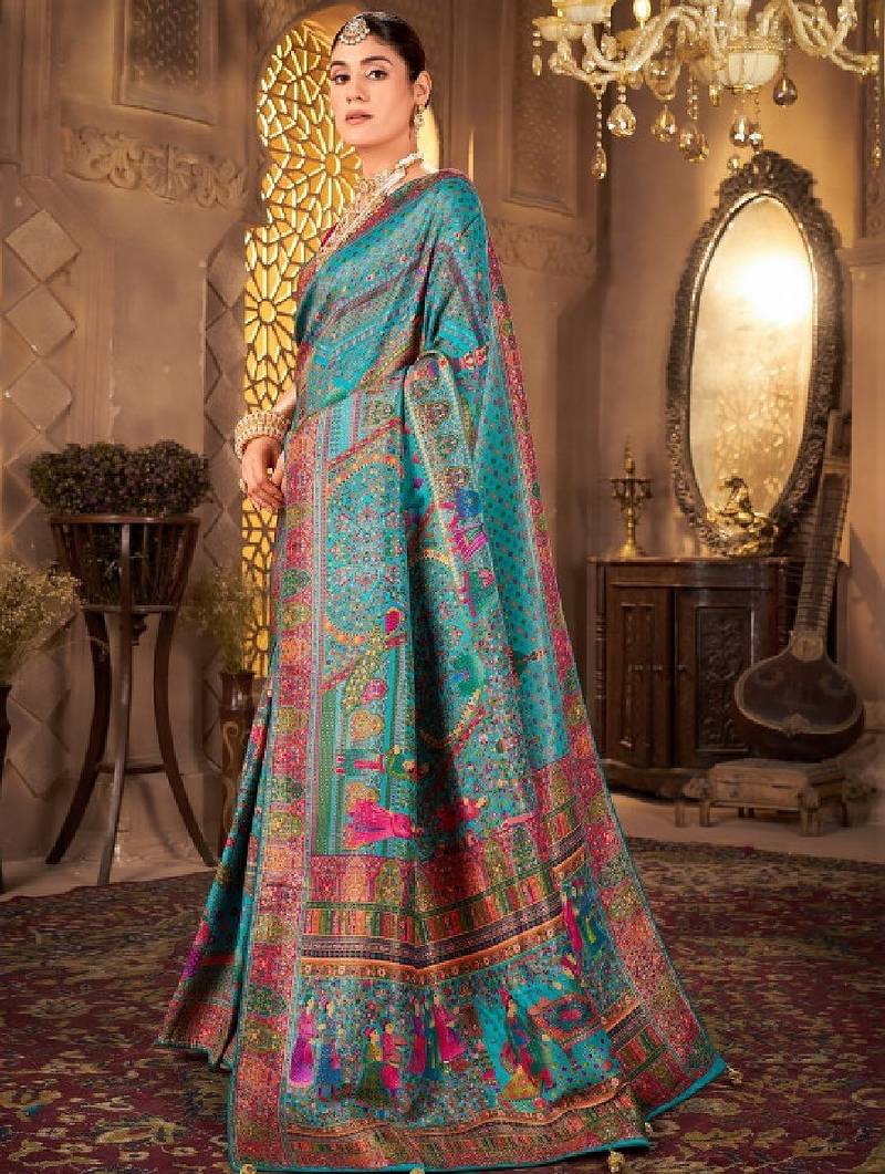 Ethnic motifs zari art silk designer kanjeevaram saree