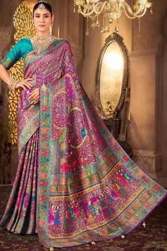 Ethnic motifs zari art silk heavy work kanjeevaram saree