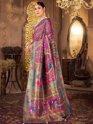 Ethnic motifs zari art silk heavy work kanjeevaram saree 2