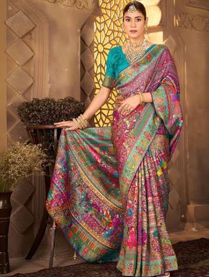 Ethnic motifs zari art silk heavy work kanjeevaram saree 3