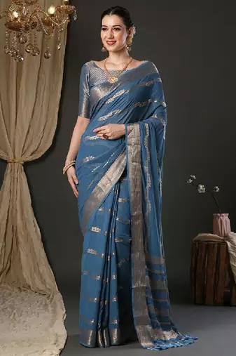 Woven design zari pure georgette kanjeevaram saree