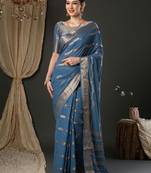 Woven design zari pure georgette kanjeevaram saree