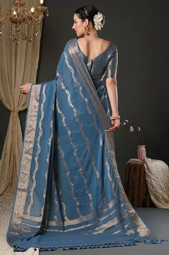 Woven design zari pure georgette kanjeevaram saree