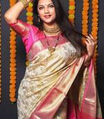 Embellished silk blend kanjeevaram saree